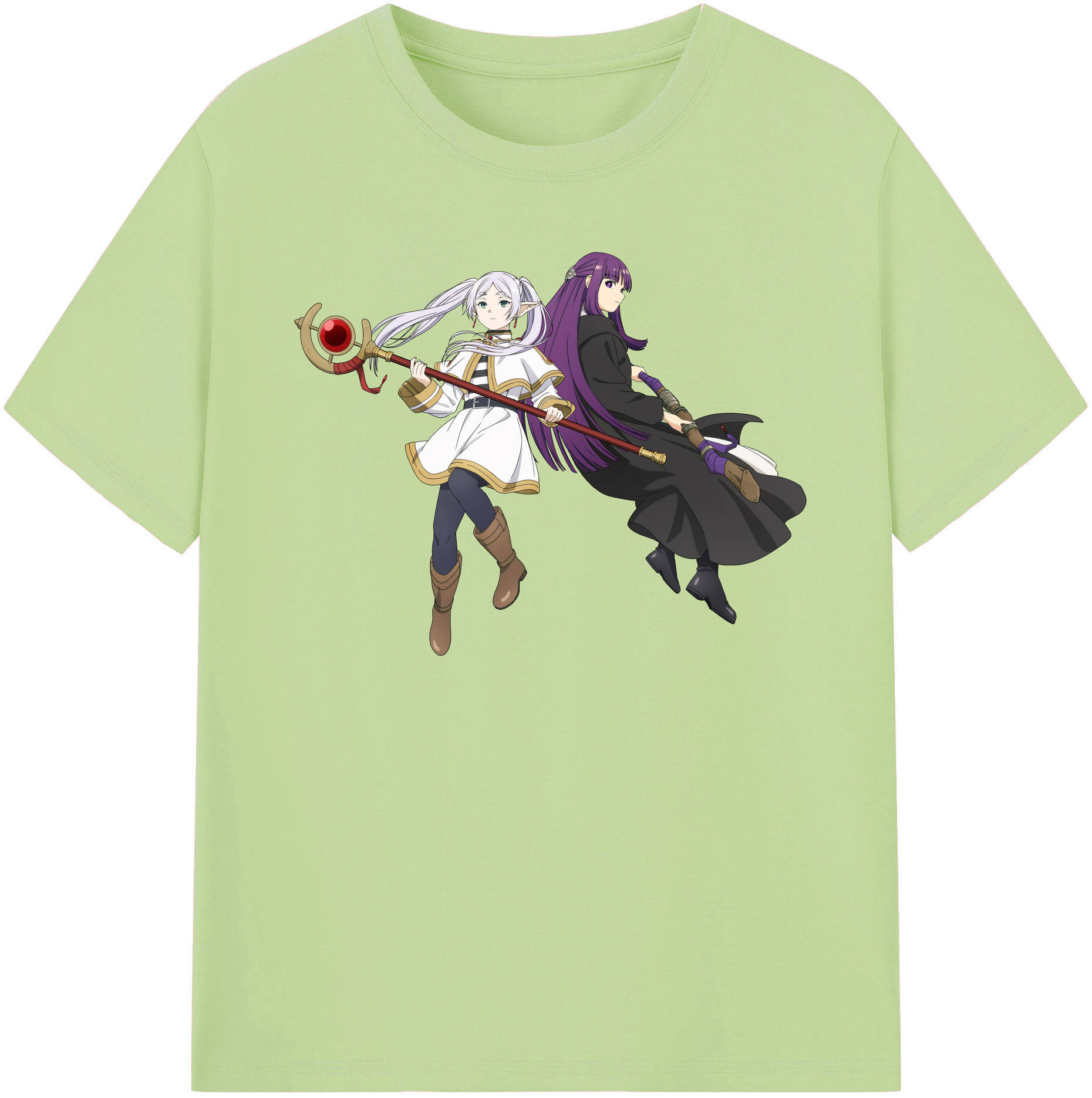 （画像用） 葬送のフリーレン Frieren 綿100％半袖Tシャツ（フロントプリント）